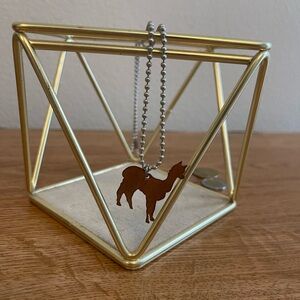 Copper LLAMA Pendant Necklace with Silver Chain